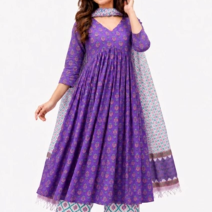 Purple Anarkali 3 Pcs